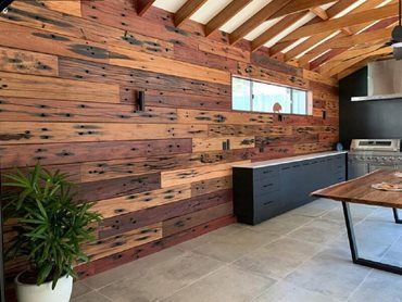 Timber cladding made from railway sleepers 