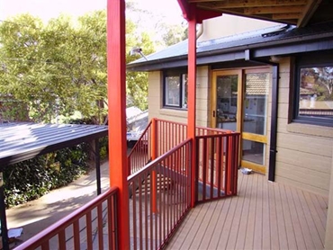 Colorbond®Steel and Aluminium Balustrades Superior Screens Balcony Red