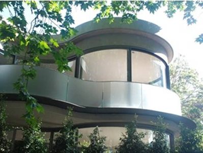 residential curved glass facade