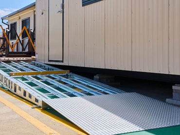 Ezibilt is a modular ramp, stair and deck system comprising pre-engineered modules