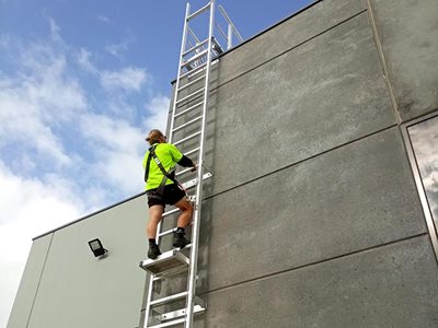 AM BOSS Access Ladders Fall Protection System Ladline Building