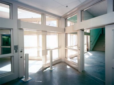 Foyer-of-Building-Interior-with-Safety Glass