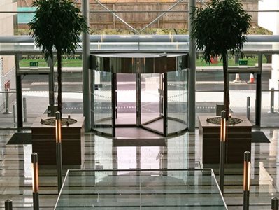 Assa Abloy RD4 Interior Of High Rise Building With Revolving Door Entrance