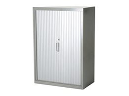 Tambour Door Cabinets for easily storing office supplies by Davell Products