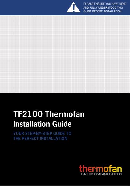 Thermofan 2100 installation guide