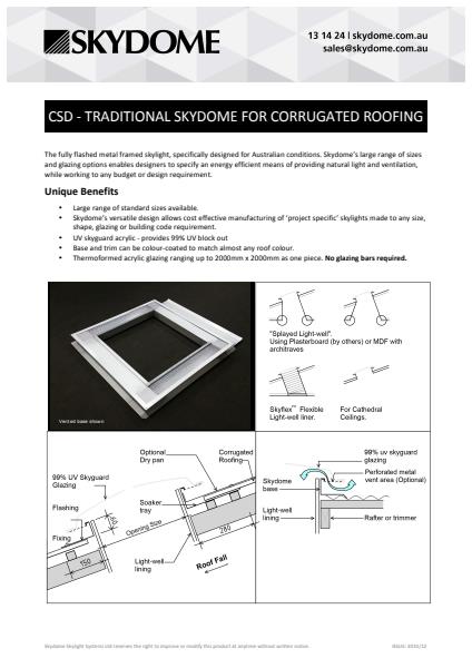 CSD corrugated spec sheet