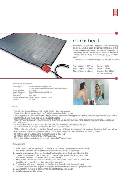Comfort Heat Mirror Technical Brochure