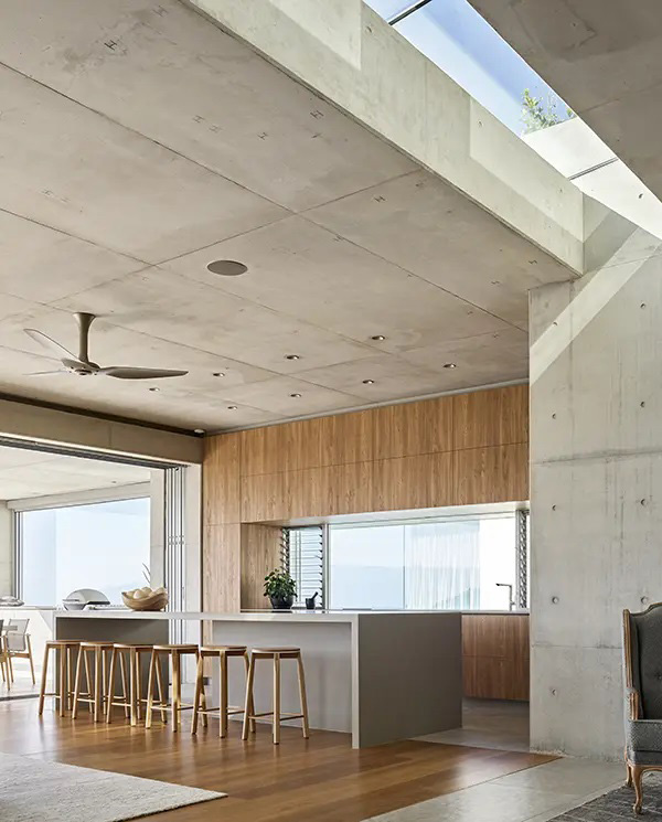 McAnally House - concrete wall and ceiling
