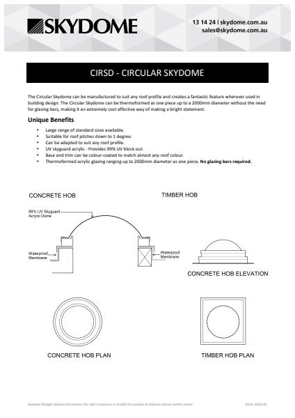 Circular specsheet