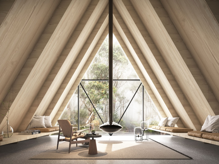 The Cabin, Mount Wilson. Designed by SJB Architects, structural engineering by ACOR Consulting. Image: Charles Peters
