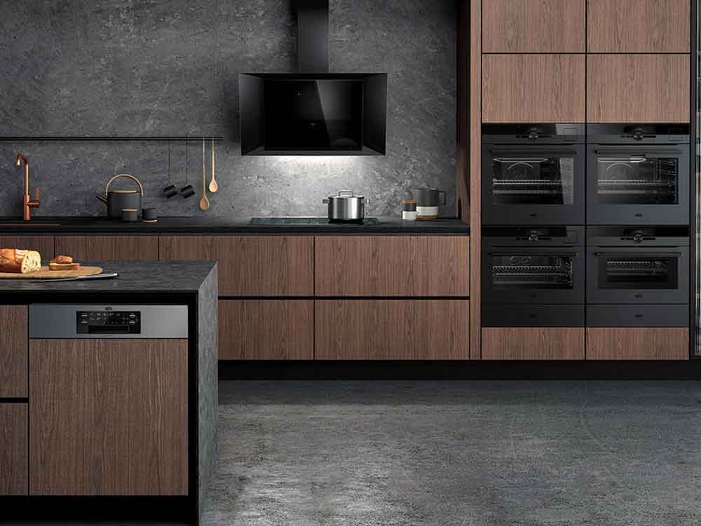 Matte black kitchen appliance outlet package