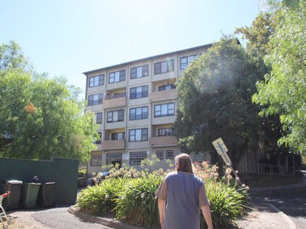 Will Gwynne walks through one of the nine Melbourne estates that is being sold in the public housing &lsquo;renewal&rsquo; program. Image:&nbsp;David Kelly, author-provided
