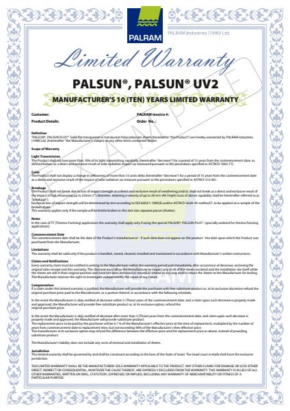 Palsun warranty