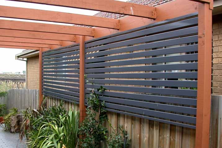 privacy screen grey fence with gaps design ideas for protection