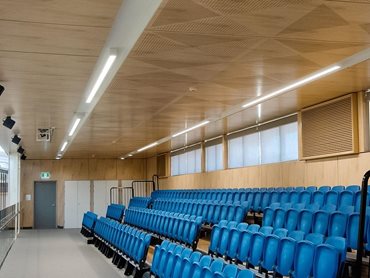 Custom perforated SUPACOUSTIC panels were used on the walls and ceilings