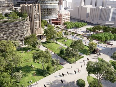 Indicative artist’s impression of Central Green – a major new green open space