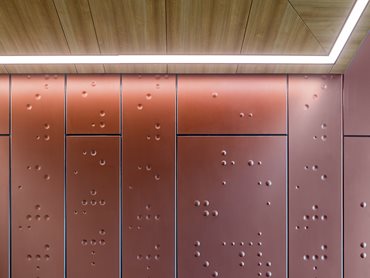 The custom 3D Braille Aluminium is a perfect complement for dynamic light and shade