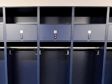 The custom designed player lockers