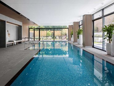 The resort-style indoor pool at the Leichhardt retirement living village 