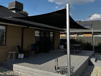 Roof Extenda Shade Sail Anchor Wood Decking