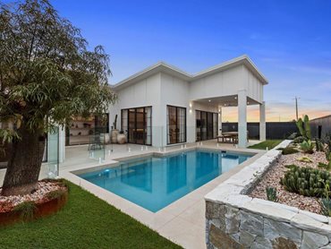 A central courtyard allows light and breezes to enter the home