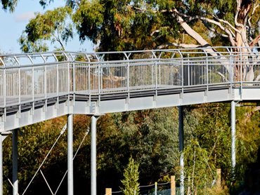 Bikesafe BS45's balustrade infill design provides a full barrier with a smooth deflection rail for cyclists and a top handrail for pedestrians