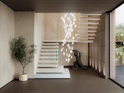 Cosentino Ukiyo Nacre Interior Staircase 01