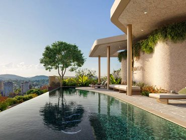Casamia’s exceptional rooftop amenities include an exquisite infinity pool