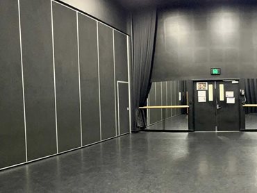 Bildspec's operable walls accommodate the enlargement or reduction of the performance area depending on the need