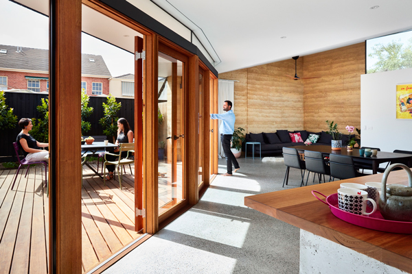 rammed earth extension natural light