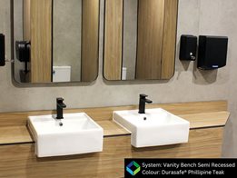 Vanity bench for commercial wet areas