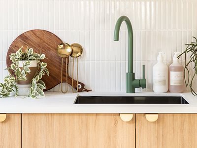 Interior Design Green Goose Neck Tap