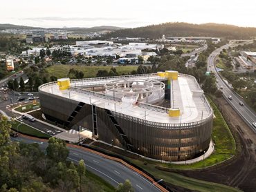 The carpark design creates a distinctive landmark that signals the gateway to the greater Springfield area