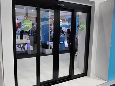 Retail security sliding door