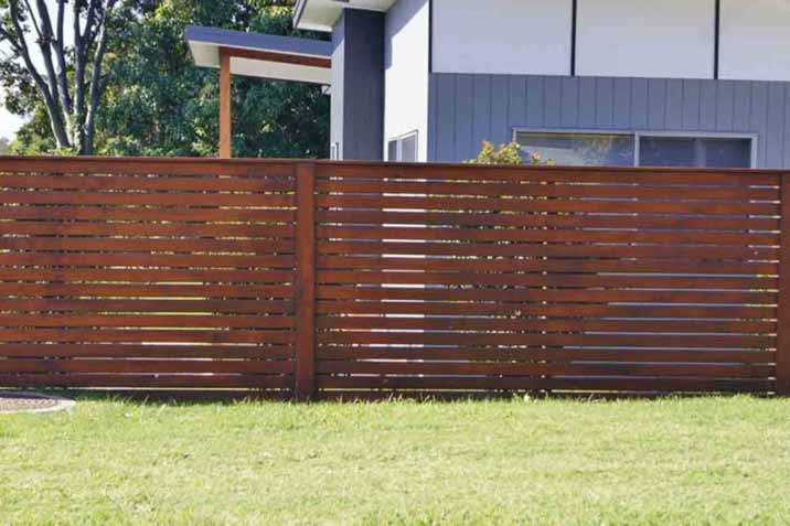 timber fence horizontal palling design easy DIY home fencing neighbour privacy