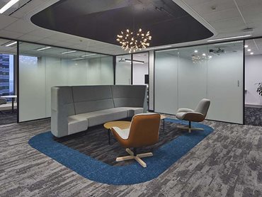 The designers used a combination of Signature’s Botanica and Moss carpet planks to differentiate collaboration areas from the other spaces.  