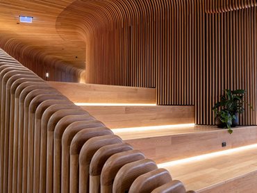 Sculptform curved timber is moulded using processes such as steam bending and kerfing