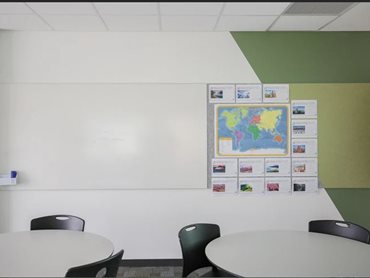 Bach's wall-mounted whiteboards with adjoining pinboards were seamlessly utilised throughout the classrooms