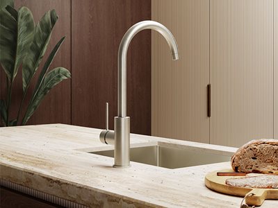 Methven Minimalist MK2 Gooseneck Sink Mixer Brushed Nickel