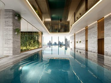 Residents also have access to an infinity pool along with steam, sauna, spa and immersive shower facilities