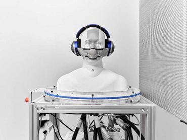 To test the efficacy of the air purifying headphones, the engineers used a breathing manikin fitted with medical-grade mechanical lungs and sensing equipment to replicate human breathing patterns 