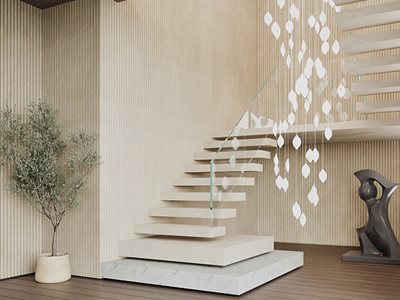 Cosentino Ukiyo Nacre Interior Staircase 02