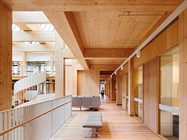 Havwoods Maple timber flooring plays a pivotal role in uniting the space