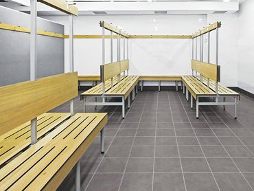 Duracube shoe box benches with slat tops