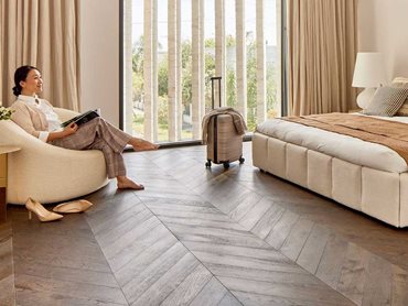 Corsica Chevron parquetry-style timber floor