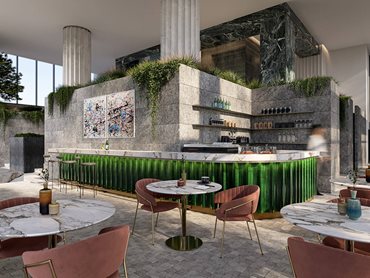 The amenity includes a hotel-style reception, concierge, ground floor café and bar among others
