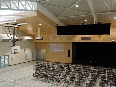 The gymnasium redevelopment project features a mix of SUPALINE and SUPACOUSTIC panels, ALUCLICK and SUPACOUSTIC drop-in tiles 