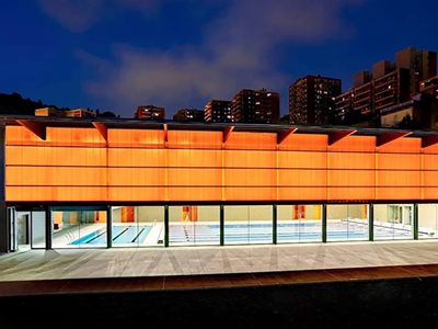 Light & Space Roofing Systems ArcoPlus 549 Pool at Night