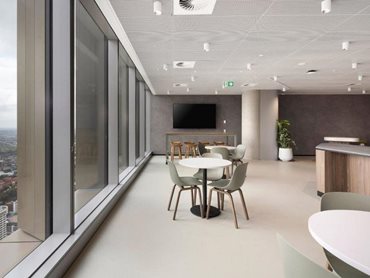 The A/Maze ceiling inspires productivity, fosters focus, and brings a sense of serenity to any workspace