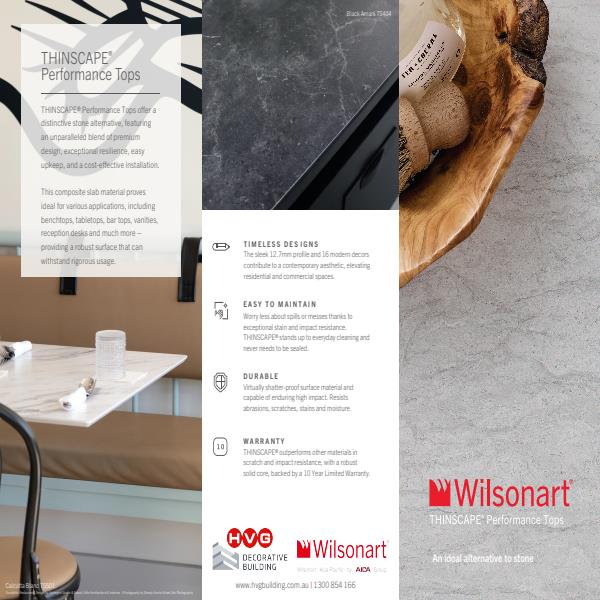 HVG Decorative Building Wilsonart Thinscape Brochure